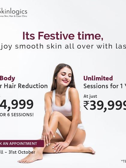 Enjoy smooth skin all over with our festive full-body laser hair reduction packages. I offer options for either a set of six sessions or unlimited sessions for one year, providing flexibility based on your needs.