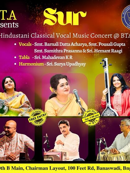 We regularly host classical music concerts like 'Sur' at our academy. These events provide our students with invaluable exposure to professional artists and live performances.