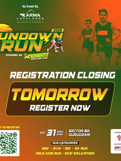 Registration closes tomorrow for the Sundown Run 2025. Don't miss out.