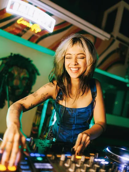 A huge smile is guaranteed when the crowd is giving back the energy. This was a fun night at a Smirnoff and Mixmag event.