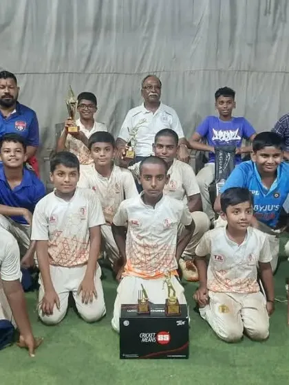 The victorious SCC team, captained by Parth Rane, after winning the TJL U-12 tournament. A proud moment for the entire academy.