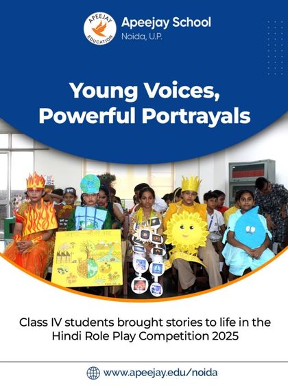 Young voices deliver powerful portrayals in our Hindi Role Play Competition. Class IV students used creative costumes and props to bring their characters to life, showcasing their confidence and storytelling abilities.