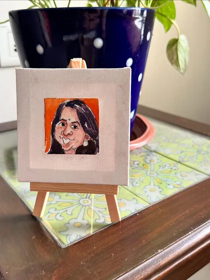 A mini portrait of my best friend, Sneha. I tried to capture her bubbly and humble personality in this small watercolour.