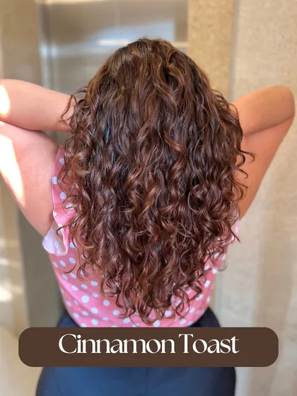 Cinnamon Toast is another gorgeous no-bleach color. The warm, spicy tones add richness and dimension to these beautiful curls.