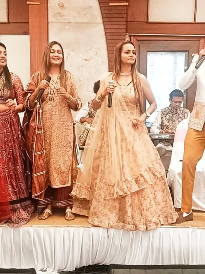 My team of talented female and male singers performing live at a wedding.