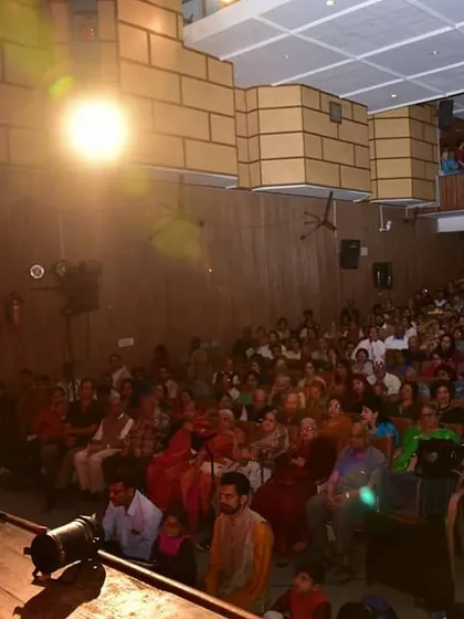 After the performance, I often address the audience to share insights about the production and the art of puppetry. It is a joy to connect with a full house of art lovers.