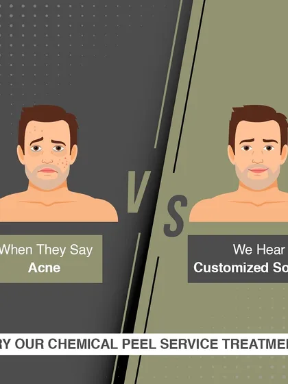 You might see acne, but I see a chance to provide a customized solution. With treatments like chemical peels, I can help you manage breakouts and improve your skin's texture.