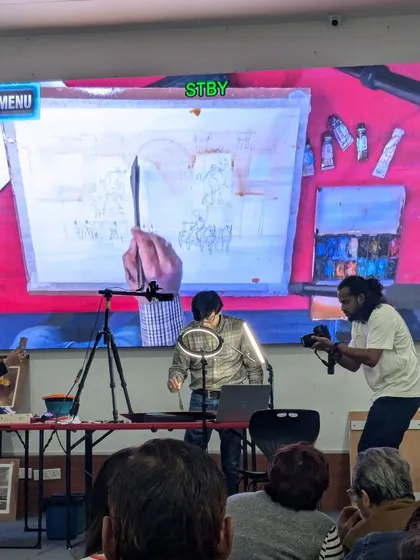 We believe in learning from the masters. Our group attended a live watercolor demonstration by renowned artist Amit Kapoor at Olympiart 2024.