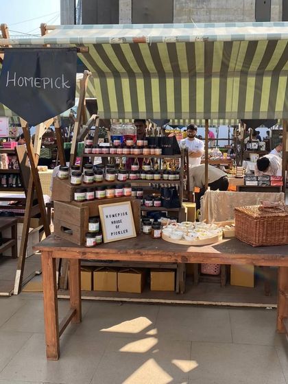 Day 2 at The Green Co-op. Our stall is all set up with a wide variety of pickles for you to taste. Come by and say hello.
