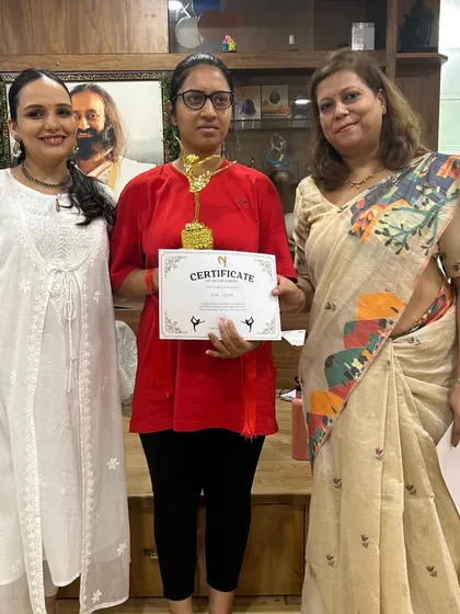 Another winner from our "Yogini" team. We believe in celebrating every milestone on the yoga journey.