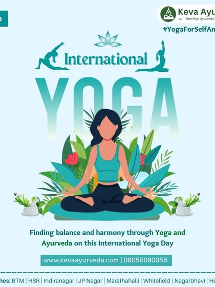 On International Yoga Day, we celebrate the deep connection between Yoga and Ayurveda. This image represents our philosophy of finding balance and harmony through these two ancient sciences for complete well-being.