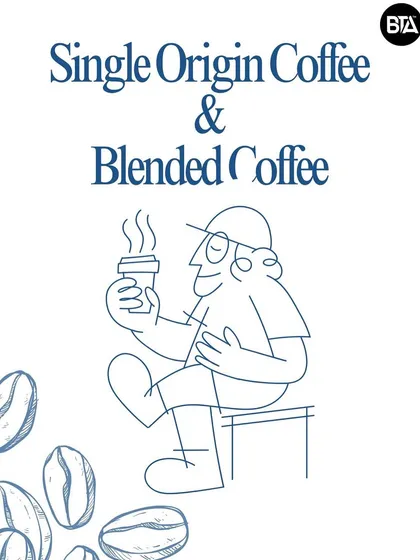 An illustration for our series on single-origin and blended coffee, inviting users to dive into the world of coffee craftsmanship.