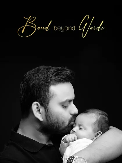There is nothing more powerful than the bond between a father and his newborn. This tender, black and white portrait focuses on that quiet, profound connection, creating a deeply emotional memory from those precious first days.