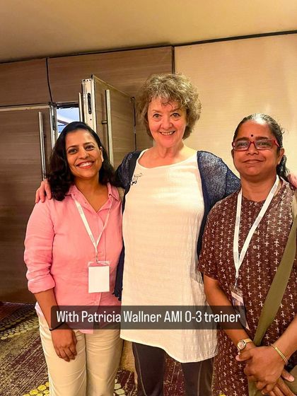 Our team with Patricia Wallner, an esteemed AMI 0-3 trainer, at the Nienhuis Montessori Retreat.