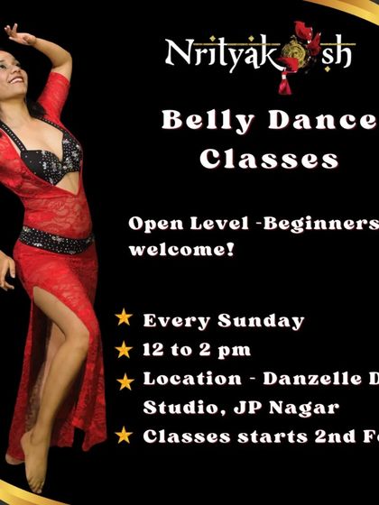 Another poster for our open-level classes in JP Nagar, welcoming beginners to join us.