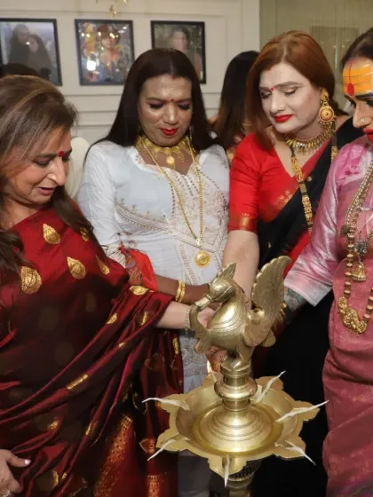 A sacred moment from our inauguration ceremony, lighting the lamp with esteemed members of the community. This marked a new beginning for inclusive skincare in Delhi.