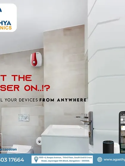 Ever left home and worried you left the geyser on? Our system solves that. This image shows how you can check and control high power appliances like geysers from anywhere, providing peace of mind and preventing energy waste.