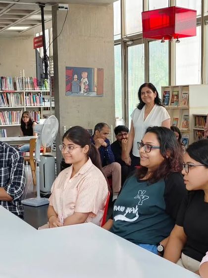 Students listen intently during the interactive session with Dominique Antoine in our library. Our campus facilities serve as dynamic spaces for learning and dialogue.