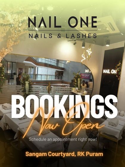 Our bookings are now open at our newest location in Sangam Courtyard, RK Puram. This image gives you a peek into our modern and spacious salon.