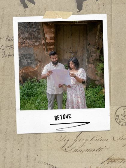 A fun, story-telling shot of the couple pretending to be lost while looking at a map. It’s a creative way to capture the spirit of adventure on their pre-wedding shoot.