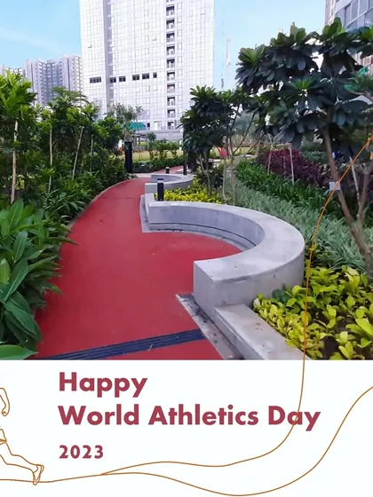 On World Athletics Day, we celebrate the spaces we design that encourage physical activity. This jogging track provides a dedicated and pleasant route for running and walking, promoting a healthy lifestyle.