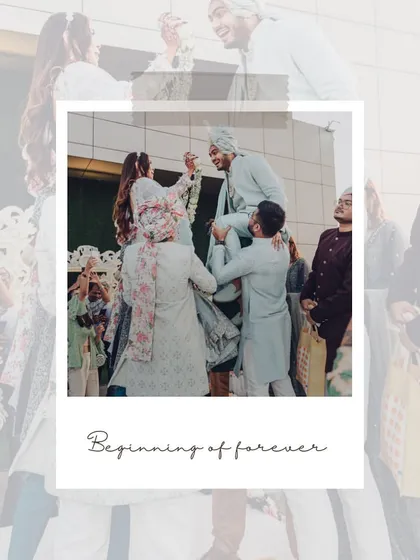 The beginning of forever, captured as the groom is lifted up for the varmala ceremony. A moment of fun, family, and friendly competition.