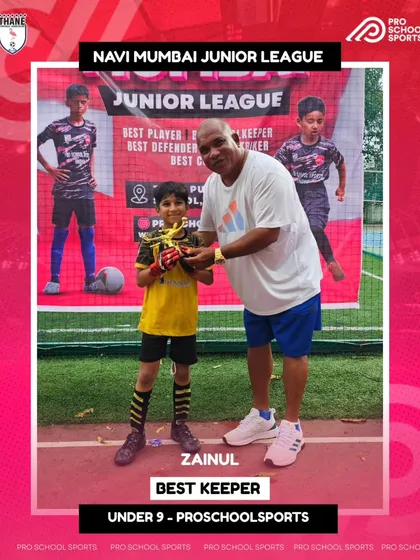 Congratulations to our own Zainul for being awarded Best Keeper in the U9 Navi Mumbai Junior League.