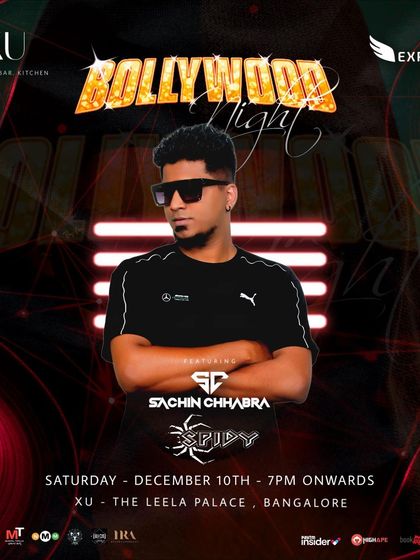 My poster for the Bollywood Night at XU, The Leela Palace, where I performed alongside actor and DJ Sachin Chhabra.