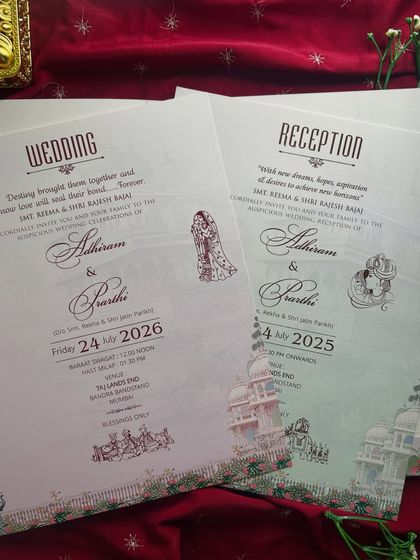 A simple yet elegant wedding and reception insert set, using clean typography and minimalist illustrations for a modern feel.