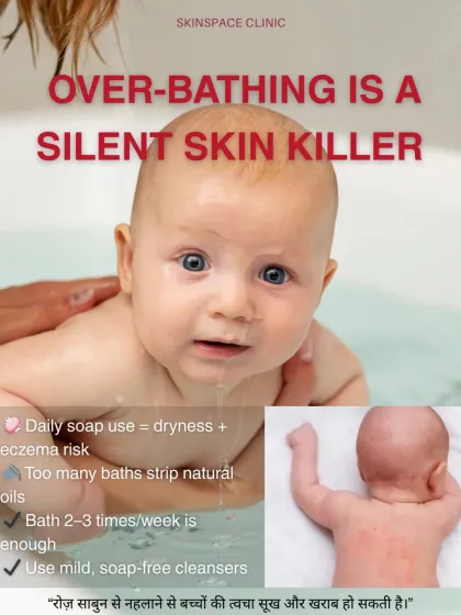 A common mistake I see parents make is over bathing their babies. An infant's skin is extremely delicate and requires a different approach than adult skin. Using the wrong products or bathing too frequently can lead to dryness, eczema, and rashes.