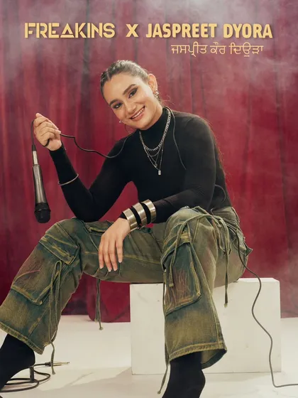 The official campaign poster for the Freakins x Jaspreet Dyora collaboration. I created a bold smokey eye and styled the hair in long, flowing waves to match the cool, edgy vibe of the collection.
