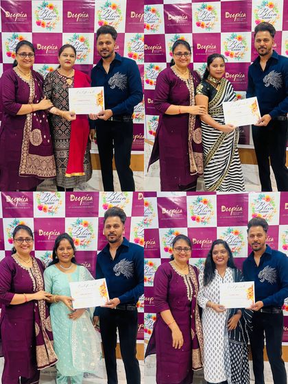 A collage of students from the Hyderabad masterclass, all very happy with what they learned.