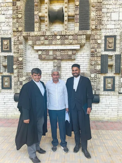 Standing with a passionate citizen litigant at the Delhi High Court. We successfully argued against a corrupt builder mafia, resulting in a demolition order for an illegal construction. This was a victory for citizen activism and the rule of law.