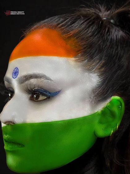 A patriotic tribute. For Independence Day, I created this look featuring the Indian tricolor, showing that makeup can be a powerful form of expression.