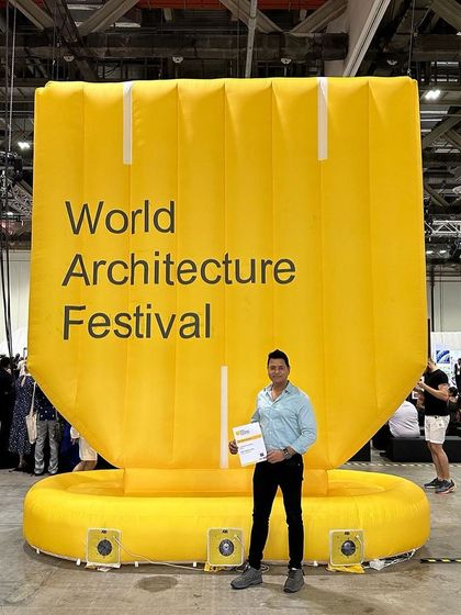 A proud moment at the World Architecture Festival, holding our finalist certificate. This remarkable accomplishment, securing a spot in the Completed Building - Offices category, is a highlight of our journey.