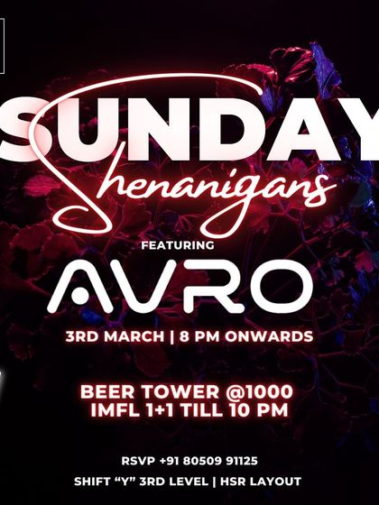 Sunday Shenanigans at Shift, HSR, with great deals on drinks to end the weekend on a high note.