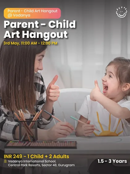 Another poster for the Parent-Child Art Hangout, a popular event for families with young children.