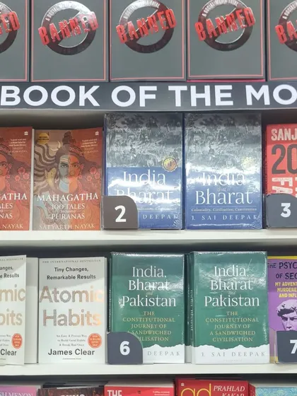 My books, 'India that is Bharat' and 'India, Bharat and Pakistan', featured in the 'Book of the Month' section at a WH Smith airport bookstore. Their continued presence on bestseller charts nearly three years after launch is a testament to the resonance of the decolonial message.