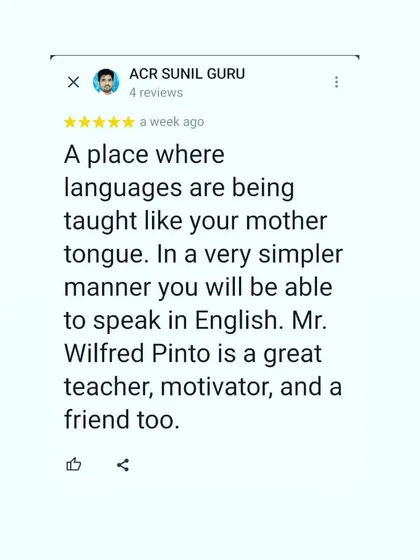 I was so happy to receive this feedback. My students often tell me that I feel like a friend and motivator, not just a teacher. My aim is to make learning English feel as natural as speaking your mother tongue.