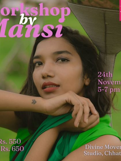 Announcing a workshop with the versatile and talented Mansi Kumari. I always emphasize that our classes are designed for all levels, whether you are a beginner or a seasoned dancer looking to refine your skills.