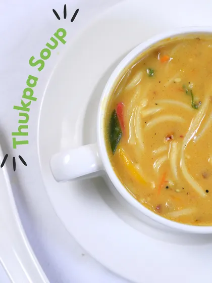 Our delicious Thukpa soup is a comforting and warming winter soup made with fresh vegetables and creamy coconut milk.