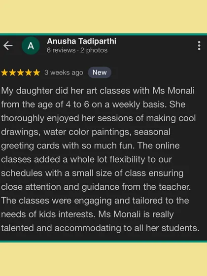We are so grateful for feedback like this, which highlights the fun, flexibility, and close guidance our students receive in their weekly sessions.