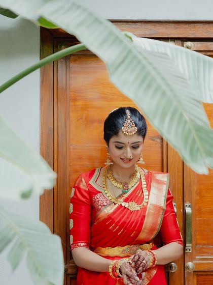 A serene portrait. The makeup is designed to look beautiful in professional photographs, creating lasting memories of this special day.
