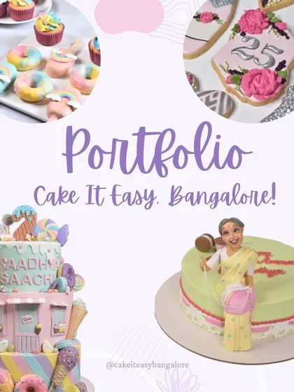 A portfolio graphic showcasing some of my favourite cake styles.