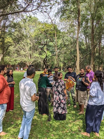 A group shot from our community circle in Cubbon Park. So much gratitude for everyone who shows up and co-creates this space.