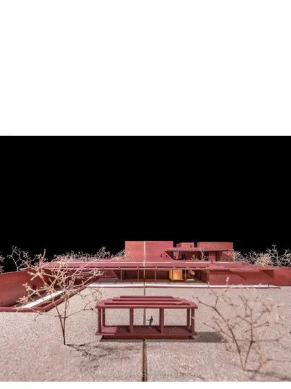 A model of our Tirrupur house. We use these physical models to study sun paths and the proportions of courtyards, making small, crucial tweaks to the design.