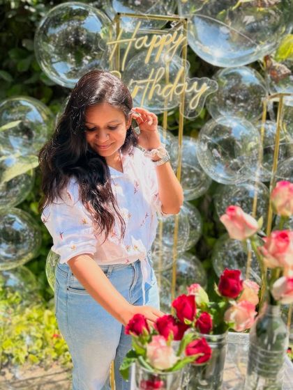 The bubble backdrop provides a fantastic photo opportunity, creating a fun and whimsical background.