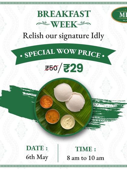Kicking off Breakfast Week with our irresistible idlis for just ₹29.