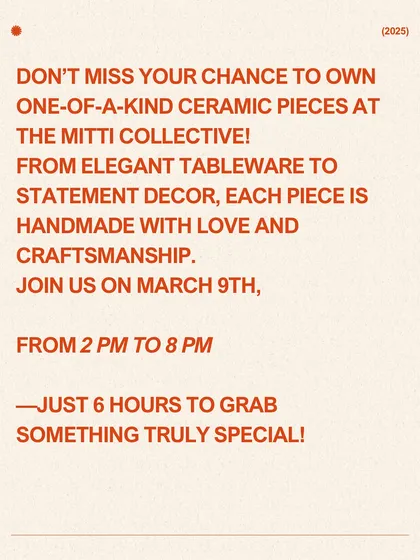 We love hosting events like 'The Mitti Collective', a pop-up celebrating the work of our talented community of potters. It's a wonderful feeling to see people support handmade art.