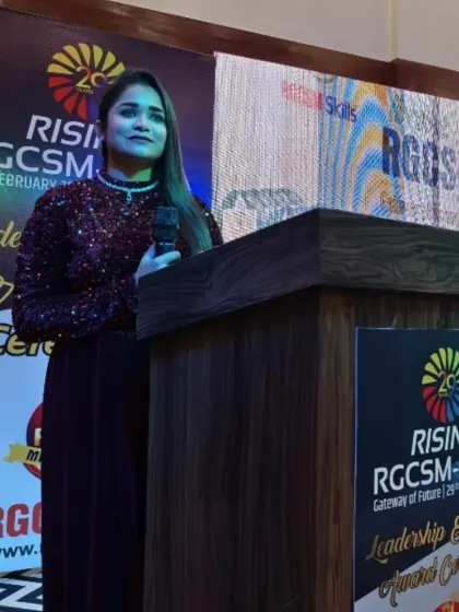 On stage at the R&R and annual day for RGCSM Skill. I believe in creating a formal yet warm atmosphere where leadership excellence is celebrated with the grandeur it deserves.